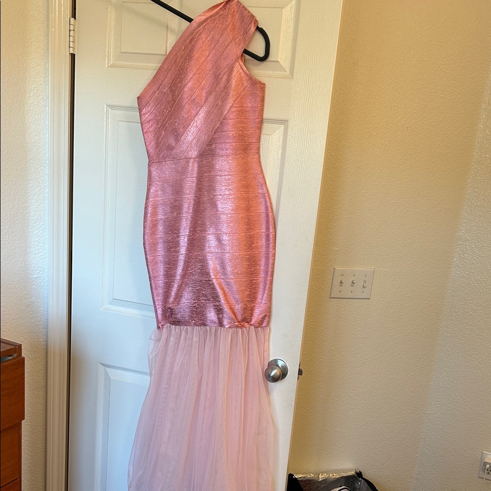 Pink One-Shoulder Gown